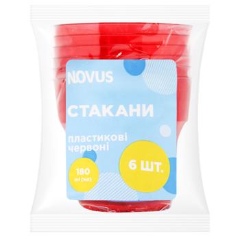 Novus Red Plastic Glass 180ml 6pcs - buy, prices for NOVUS - photo 1