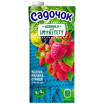 Нектар Садочок Яблоко-малина-земляника с мякотью 0,95л - купить, цены на КОСМОС - фото 2