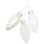 Набір прикрас House of Seasons 3 шишки 2шт*6*3см білий