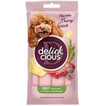 Ласощі для собак Delickcious Creamy Snack з яловичиною, сиром та спаржею 4шт*15г