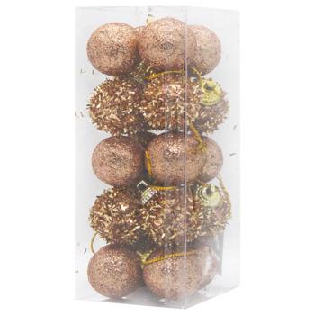 Bronze Christmas Tree Decorations 20pcs 3cm