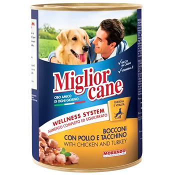 Migliorcane Wet Food with Chicken and Turkey for Dogs of All Breeds 405g - buy, prices for MasterZoo - photo 1