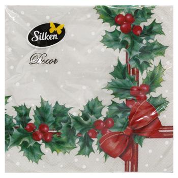 Silken Holly Frame 3-Ply Table Napkins 33*33cm 18pcs