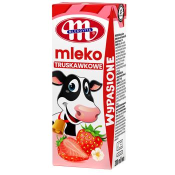 Молоко Mlekovita с клубничным вкусом 200мл