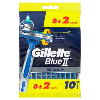 Gillette Blue 2 Maximum Disposable Razors 8+2pcs