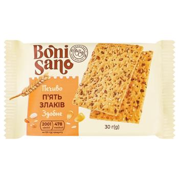 BoniSano Five Cereals Butter Cookies 30g - buy, prices for Auchan - photo 1