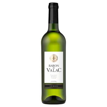 Вино Baron de Valac біле сухе 10,5% 0,75л - купити, ціни на ULTRAMARKET - фото 1