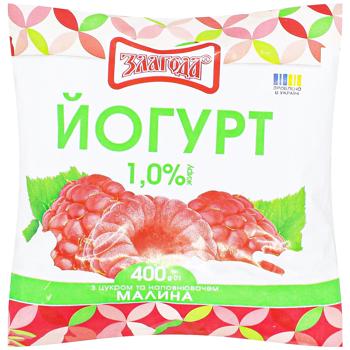 Йогурт Злагода Малина 1% 400г