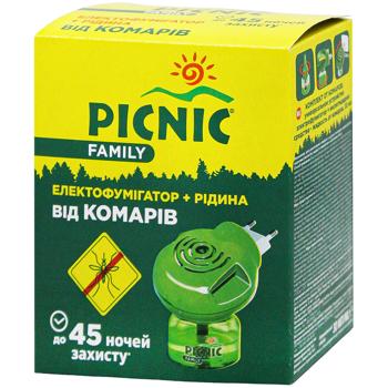 Picnic Family Electrofumigator From Mosquitoes 45nights 30ml