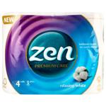 Туалетний папір Zen Premium Care 3-шаровий 4шт
