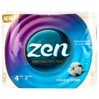 Zen Premium Care 3-ply Toilet Paper 4pcs - buy, prices for Vostorg - photo 1