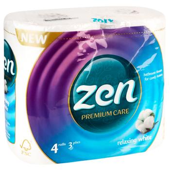 Туалетний папір Zen Premium Care 3-шаровий 4шт - купити, ціни на - фото 2