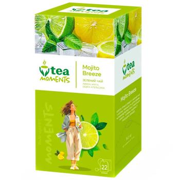 Чай зеленый Tea Moments Mojito Breeze 1,6г*22шт - купить, цены на Auchan - фото 1