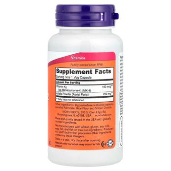 Витамин К2 МК-4 Now Foods 100мкг 100 капсул - купить, цены на Biotus - фото 2