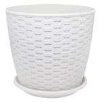 Вазон Алеана Ротанг с подставкой белый 20*18см