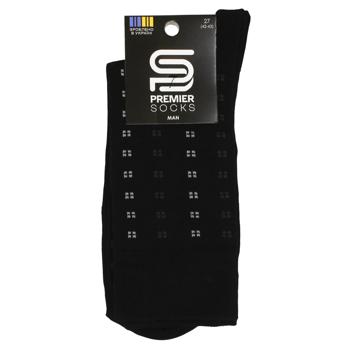Шкарпетки чоловічі Premier Socks Елегант з дрібним малюнком р.27 чорний