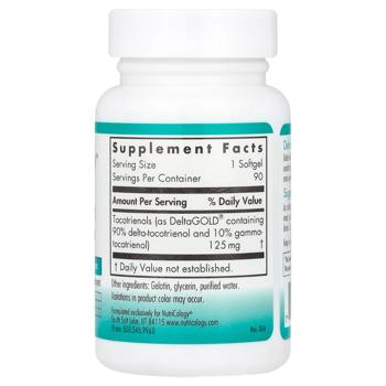 Дельта-фракция токотринол, Delta-Fraction Tocotrienols, Nutricology, 125 мг, 90 кап. - купити, ціни на Біотус - фото 2