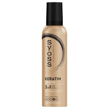 Syoss Keratin Hair Styling Mousse Long Lasting Hold 250ml - buy, prices for ULTRAMARKET - photo 1