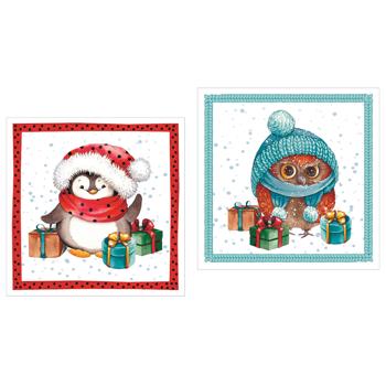 Silken Penguin and Owl 2-Ply Table Napkins 33x33cm 12pcs - buy, prices for ULTRAMARKET - photo 1