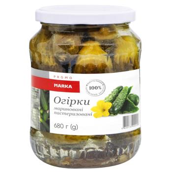Огірки Marka Promo мариновані 680г - купити, ціни на КОСМОС - фото 1