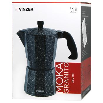 Кофеварка гейзерная Vinzer Moka Nero 9 чашек 360мл - купить, цены на МегаМаркет - фото 1