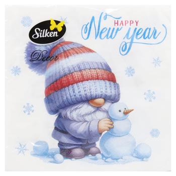 Silken Holiday Gnomes 3-Ply Table Napkins 33x33cm 18pcs - buy, prices for - photo 2