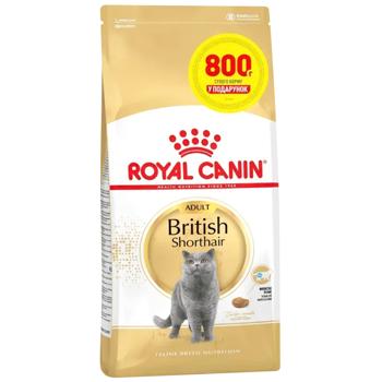 Корм сухой Royal Canin Adult для кошек породы британская короткошерстная 3,2кг+800г - купить, цены на MasterZoo - фото 1