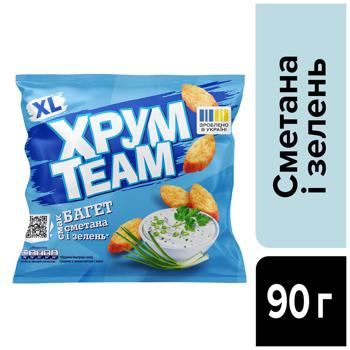 Сухарики Хрум Team Багет со вкусом сметаны и зелени 90г - купить, цены на КОСМОС - фото 2