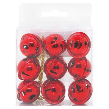 Прикраси ялинкові Набір круглих дзвіночків 9шт 3см - купити, ціни на КОСМОС - фото 2