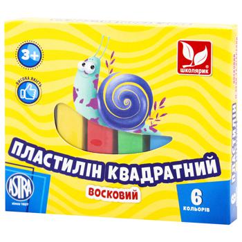 Shkolyaryk Square Wax Plasticine 6 Colors 120g - buy, prices for METRO - photo 1