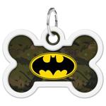 Waudog Batman Smart ID with QR Passport Green Bone Address Tag for Dogs and Cats 4x2.8cm