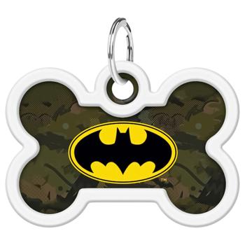 Waudog Batman Smart ID with QR Passport Green Bone Address Tag for Dogs and Cats 4x2.8cm