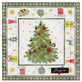 Margo Christmas Tree in Frame 3-ply Napkins 33х33cm 18pcs - buy, prices for NOVUS - photo 1