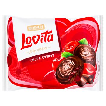 Roshen Lovita Jelly Cocoa Cherry with Jelly Filling Сookies 420g - buy, prices for - photo 1