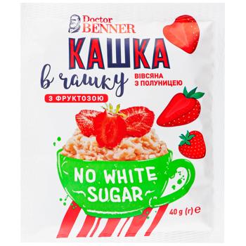 Doctor Benner Oatmeal with Strawberries 40g - buy, prices for NOVUS - photo 1