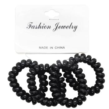 Гумки-пружинки для волосся чорні 4шт  3127-8 - купити, ціни на КОСМОС - фото 1