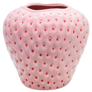 Ваза Bona Di Strawberry керамическая бледно-розовая 15,5х15х16см