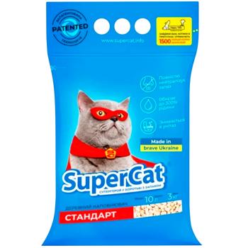 Наповнювач гігієнічний SuperCat Стандарт для котів деревинний 3кг