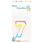 Свічка для торта кольорова Цифра 7