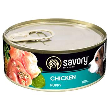 Savory Puppy упаковка вологого корму для цуценят 12 шт х 100 г - курка - купить, цены на MasterZoo - фото 2