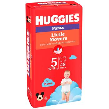 Підгузки-трусики Huggies Little Movers 5 для хлопчиків 12-17кг 48шт - купити, ціни на КОСМОС - фото 2