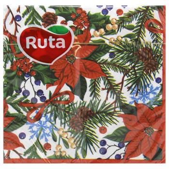 Ruta Christmas Flowers 2-Ply Napkins 20pcs 33*33cm - buy, prices for - photo 3