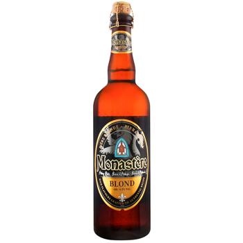 Пиво Monastere Blonde светлое фильтрованное 6,5% 0,75л