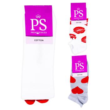 Носки Premier Socks Сердечки женские короткие р.23-25 - купить, цены на ЕКО Маркет - фото 1