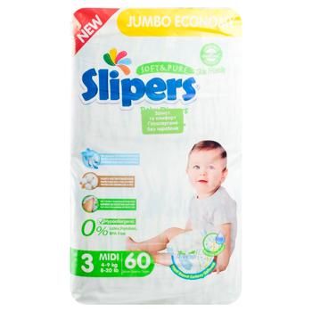 Підгузки Slipers J-203 3 Midi Jumbo 4-9кг 60шт - купити, ціни на КОСМОС - фото 2