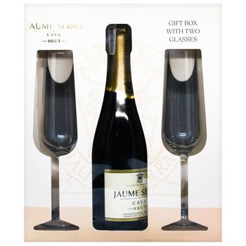 Вино ігристе Jaume Serra Cava Brut біле брют 0,75л + 2 келиха - купити, ціни на - фото 3