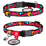 Waudog Nylon Collar for Dogs and Cats with QR Passport 20-30cm/10mm with Graffiti Design