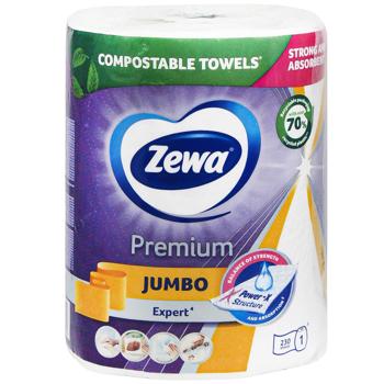 Полотенца бумажные Zewa Premium Jumbo 3-слойные - купить, цены на КОСМОС - фото 1