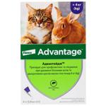 Bayer/Elanco Advantage Drops on the Withers for Cats and Rabbits from 4kg Against External Parasites 4 pipettes