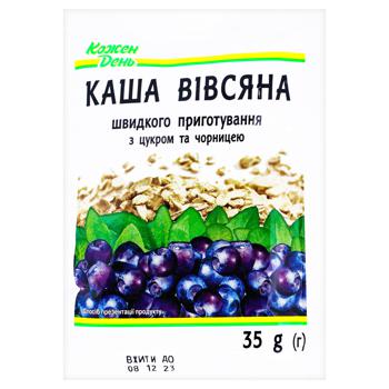 Каша вівсяна Кожен день з цукром та чорницею 35г - купити, ціни на Auchan - фото 1